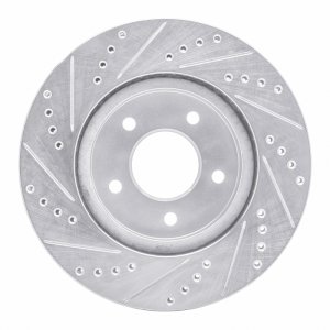 Chevrolet Equinox Brake Rotor (1) - Front Right - R1 Concepts - Drilled & Slotted - Silver - `02-`07